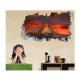 Sticker decorativ, gaura in perete 3D,  Munte, 85 cm, 188STK-1