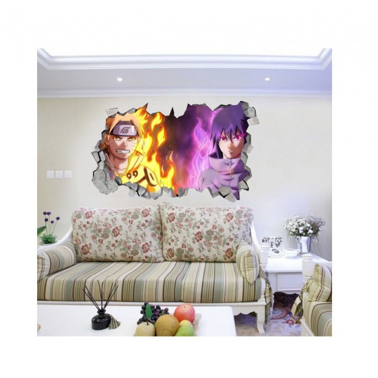 Sticker decorativ, gaura in perete 3D,  Naruto, 85 cm, 1020STK