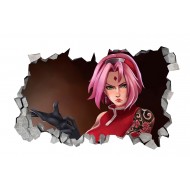 Sticker decorativ, gaura in perete 3D,  Naruto, 85 cm, 1029STK-1