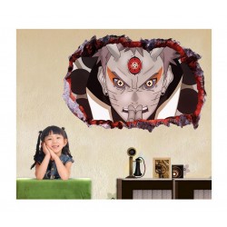 Sticker decorativ, gaura in perete 3D,  Naruto, 85 cm, 1053STK-1