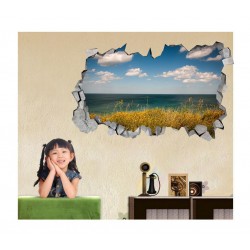 Sticker decorativ, gaura in perete 3D,  Ocean, 85 cm, 163STK-2