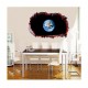 Sticker decorativ, gaura in perete 3D,  Planeta, 85 cm, 1038STK-2