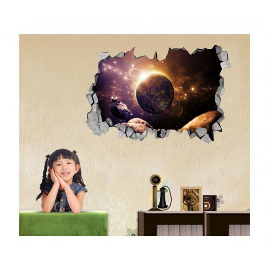 Sticker decorativ, gaura in perete 3D, Planeta, 85 cm, 1042STK-2 Sticker decorativ, gaura in perete 3D, Planeta, 85 cm, 1042STK-2