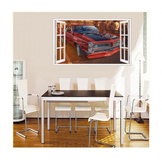 Sticker decorativ masina, Ferestra 3D, 80 cm, 1012STK
