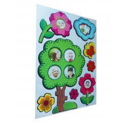 Sticker decorativ, Copac cu poze, 45 cm, WX-EB001