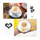 Set 50 de sabloane pentru decorarea parjiturilor, cafea, pentru pictura, Alb, 8.7 cm, A1427
