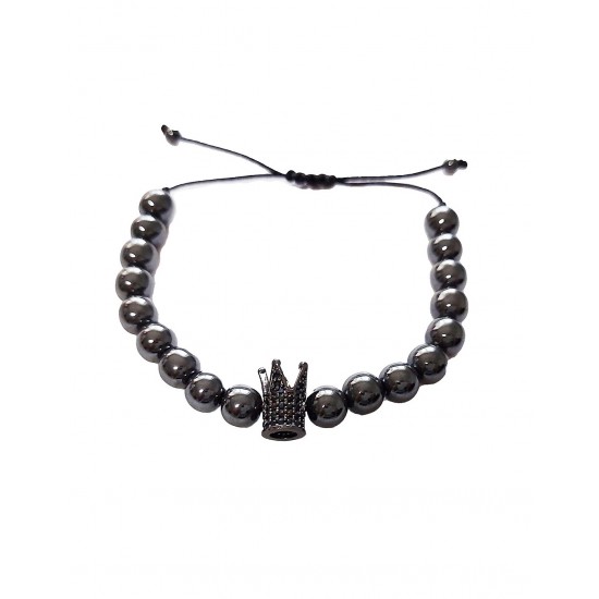 Bratara cu pietre naturale, Onix, Black Crown, A4B139-1 Bratara cu pietre naturale, Onix, Black Crown, A4B139-1