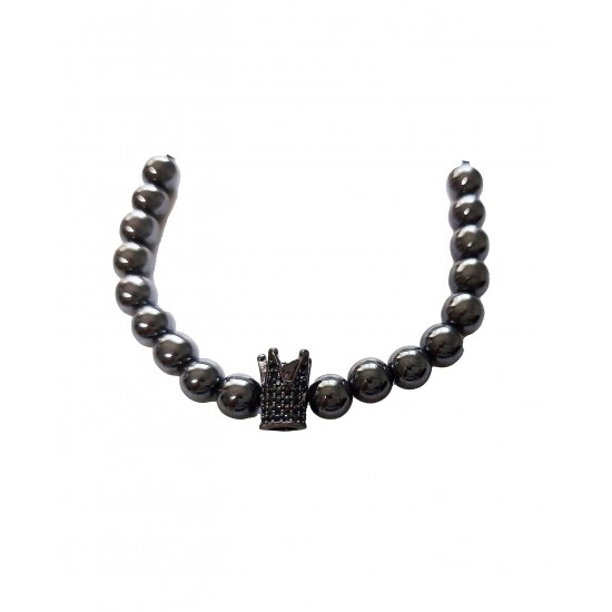 Bratara cu pietre naturale, Onix, Black Crown, A4B139-1 Bratara cu pietre naturale, Onix, Black Crown, A4B139-1