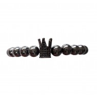 Bratara cu pietre naturale, Onix, Black Crown, A4B139-1 Bratara cu pietre naturale, Onix, Black Crown, A4B139-1