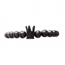 Bratara cu pietre naturale, Onix, Black Crown, A4B139-1