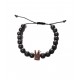 Bratara cu pietre naturale, Onix, Roz auriu, Crown, A4B140-1