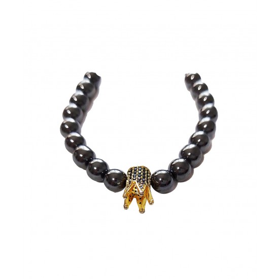 Bratara cu pietre naturale, Onix, Gold Crown, A4B141-1 Bratara cu pietre naturale, Onix, Gold Crown, A4B141-1
