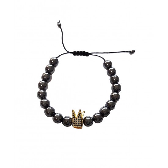Bratara cu pietre naturale, Onix, Gold Crown, A4B141-1 Bratara cu pietre naturale, Onix, Gold Crown, A4B141-1