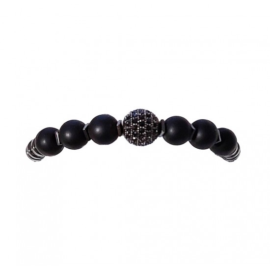 Bratara cu pietre naturale, Onix, Black Charm, A4B176