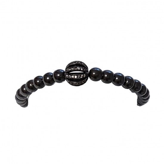 Bratara cu pietre naturale, Onix, Black Charm, Zirconiu, A4B172 Bratara cu pietre naturale, Onix, Black Charm, Zirconiu, A4B172
