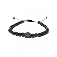 Bratara cu pietre naturale, Onix, Black Charm cu Zirconiu, A4B167 Bratara cu pietre naturale, Onix, Black Charm cu Zirconiu, A4B167