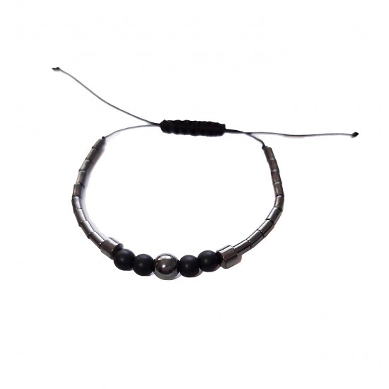 Bratara cu pietre naturale, Onix, Black Stone, A4B142
