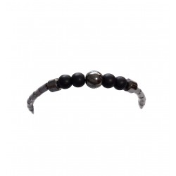 Bratara cu pietre naturale, Onix, Black Stone, A4B142