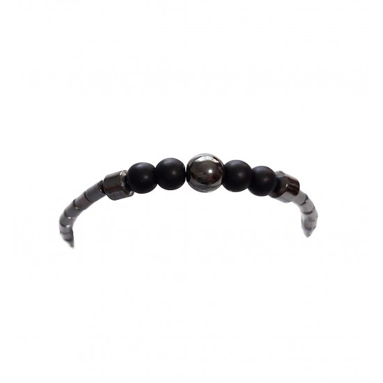 Bratara cu pietre naturale, Onix, Black Stone, A4B142