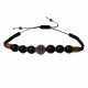 Bratara cu pietre naturale, Onix, Roz auriu Charm, A4B173