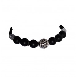 Bratara cu pietre naturale, Onix, Silver Charm, A4B175