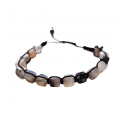 Bratara cu snur ajustabil, White Palm Stone, A4B131