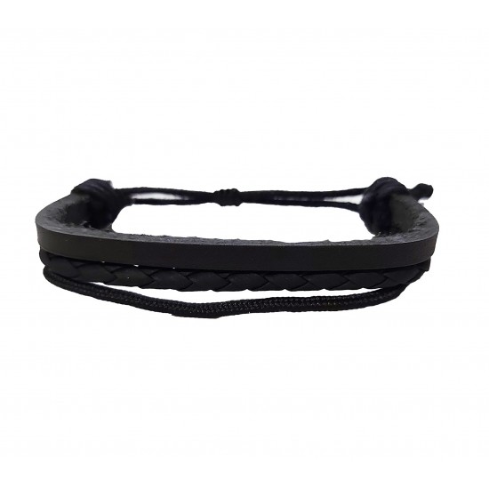 Bratara din piele ecologica, Black, A4B157