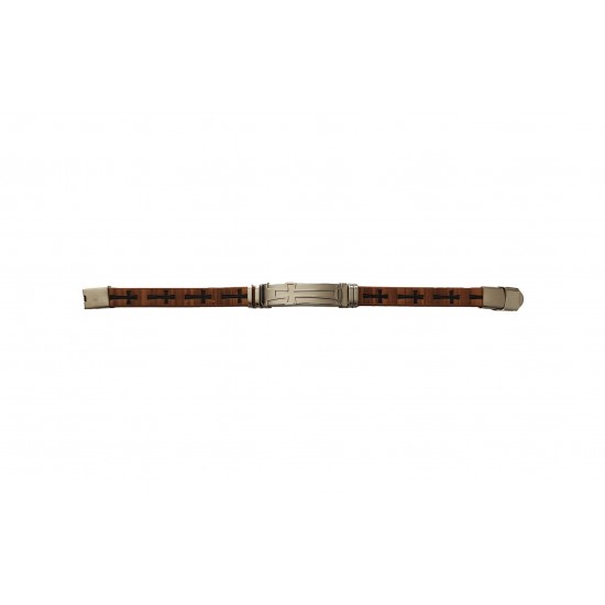 Bratara din piele ecologica, Cruce, Inox, A4B101 Bratara din piele ecologica, Cruce, Inox, A4B101