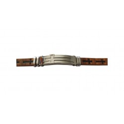 Bratara din piele ecologica, Cruce, Inox, A4B101