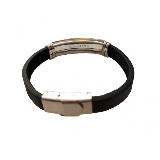 Bratara din piele ecologica, Cruce, Inox, A4B101 Bratara din piele ecologica, Cruce, Inox, A4B101