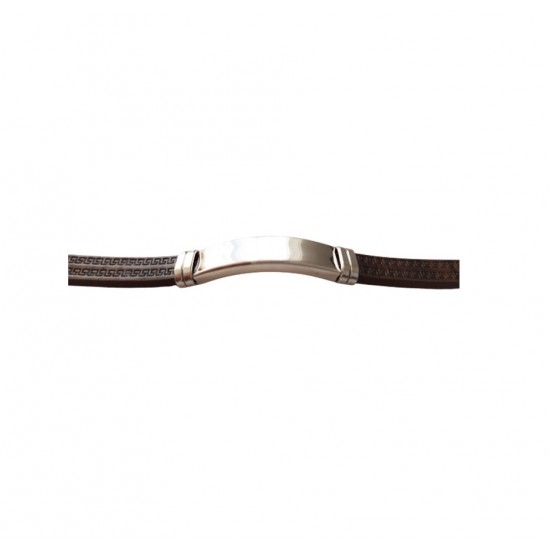 Bratara din piele ecologica, Inox, A4B53 Bratara din piele ecologica, Inox, A4B53