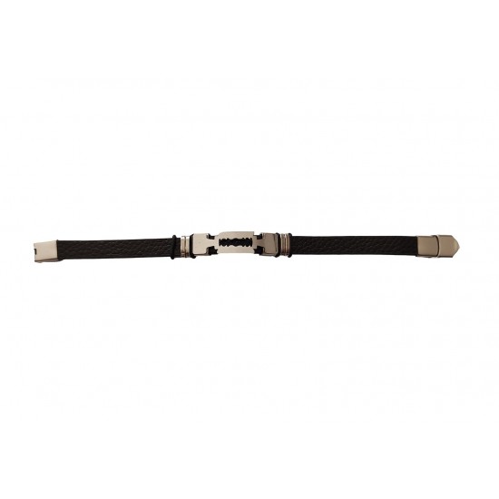 Bratara din piele ecologica, Lama de ras, Inox, A4B86
