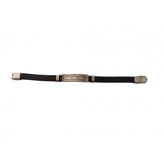Bratara din piele ecologica, Linii, Inox, A4B75 Bratara din piele ecologica, Linii, Inox, A4B75