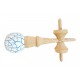 Kendama din lemn natural, Bila lemn +  Sticker Waterproof USA pentru telefon, 173KD