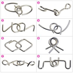 Set puzzle Brain Twister 8 jocuri din Metal, pentru copii si adolescenti, 9BAFF Set puzzle Brain Twister 8 jocuri din Metal, pentru copii si adolescenti, 9BAFF
