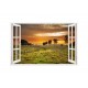 Sticker decorativ, Fereastra 3D, Apus, 85 cm, 261STK