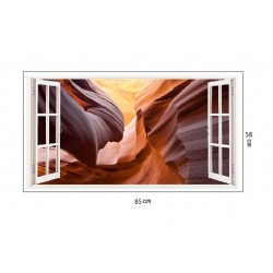 Sticker decorativ, Fereastra 3D, Dune de nisip, 85 cm, 196STK