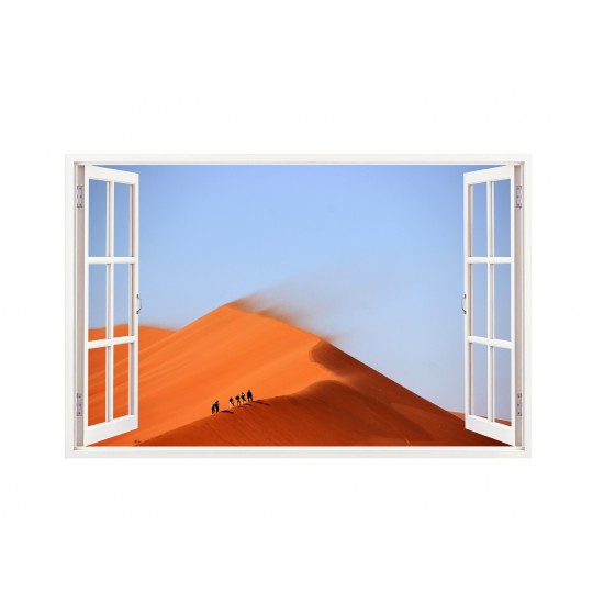 Sticker decorativ, Fereastra 3D, Dune de nisip, 85 cm, 201STK Sticker decorativ, Fereastra 3D, Dune de nisip, 85 cm, 201STK