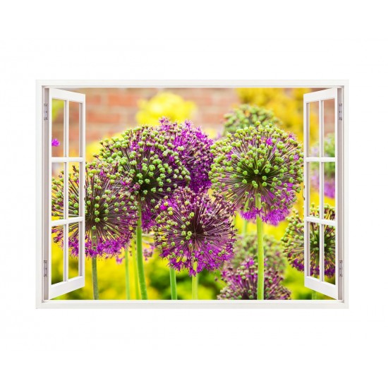 Sticker decorativ, Fereastra 3D, Flori, 85 cm, 278STK Sticker decorativ, Fereastra 3D, Flori, 85 cm, 278STK