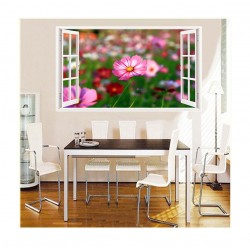 Sticker decorativ, Fereastra 3D, Flori, 85 cm, 333STK Sticker decorativ, Fereastra 3D, Flori, 85 cm, 333STK