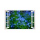 Sticker decorativ, Fereastra 3D, Flori albastre, 85 cm, 245STK Sticker decorativ, Fereastra 3D, Flori albastre, 85 cm, 245STK