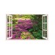 Sticker decorativ, Fereastra 3D, Flori mov, 85 cm, 250STK