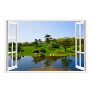 Sticker decorativ, Fereastra 3D, Lac, 85 cm, 267STK