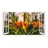 Sticker decorativ, Fereastra 3D, Lalele, 85 cm, 286STK