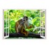 Sticker decorativ, Fereastra 3D, Maimuta, 85 cm, 290STK
