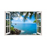 Sticker decorativ, Fereastra 3D, Ocean, 85 cm, 181STK Sticker decorativ, Fereastra 3D, Ocean, 85 cm, 181STK