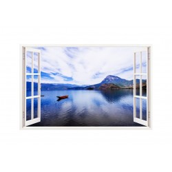 Sticker decorativ, Fereastra 3D, Ocean, 85 cm, 207STK