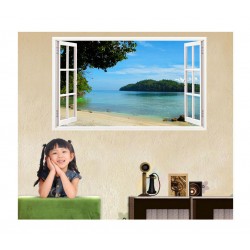 Sticker decorativ, Fereastra 3D, Ocean, 85 cm, 332STK Sticker decorativ, Fereastra 3D, Ocean, 85 cm, 332STK