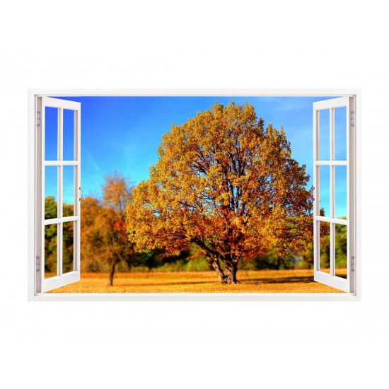 Sticker decorativ, Fereastra 3D, Padure, 85 cm, 320STK Sticker decorativ, Fereastra 3D, Padure, 85 cm, 320STK