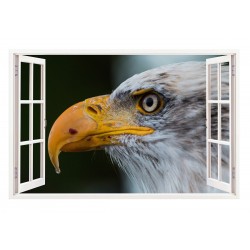 Sticker decorativ, Fereastra 3D, Vultur, 85 cm, 274STK
